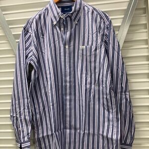 Faconnable Blue and White Casual Button Down Shirt